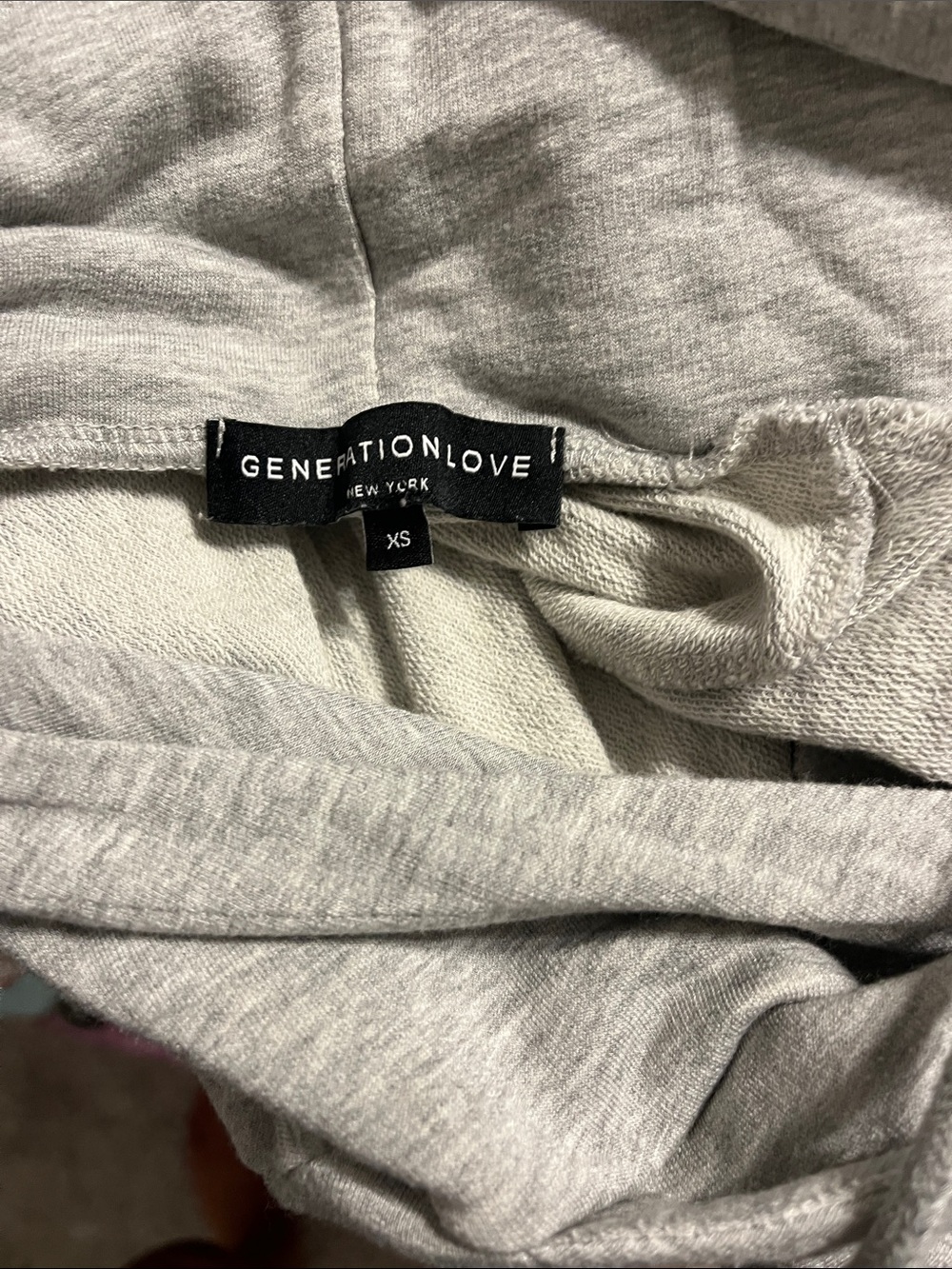 Generation Love Light Gray Hooded Sweater with Shoulder Buttons Sz XS EUC - Picture 5 of 7
